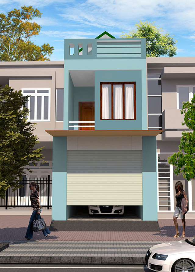 Sơn nhà phố sơn màu Blue Horizon (mã màu NP PB 1552P)
