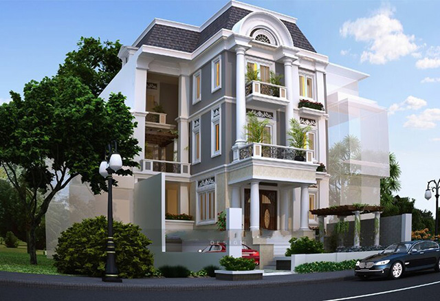 Biệt thự sơn màu ghi xám (NP N 3007D)