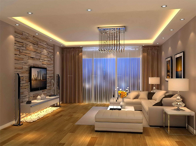 Sơn phòng khách màu nâu đất (Stairstep NP N 1868T) và màu trắng (Simply White NP OW 2146P)
