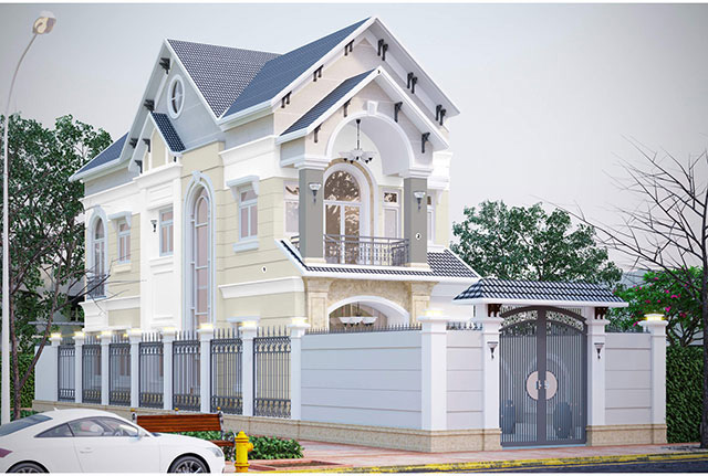 Màu trắng luôn là một trong những lựa chọn màu sơn mặt tiền nhà đẹp nhất