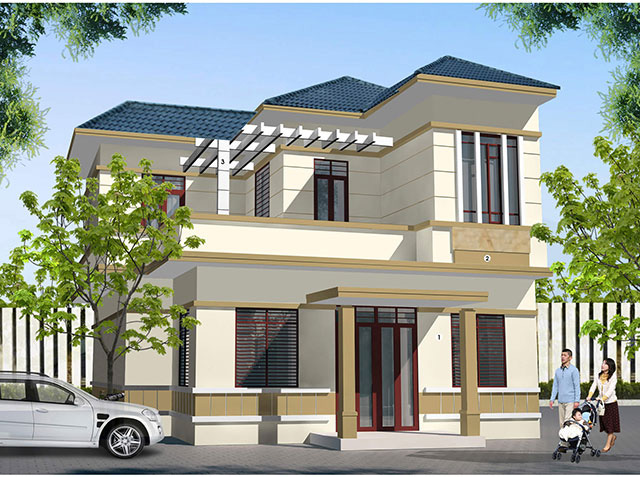 Sơn mặt tiền biệt thự màu Clear Sky