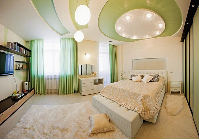 Một mẫu trần thạch cao màu xanh nõn chuối