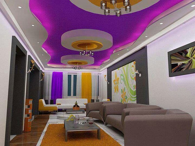sơn trần thạch cao màu tím