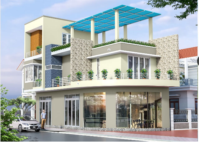 Cách phối màu sơn ngoại thất đẹp - cảm giác độ lớn ngôi nhà