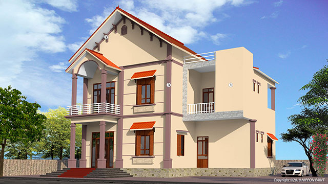 Cách phối màu sơn biệt thự - Ảnh 1