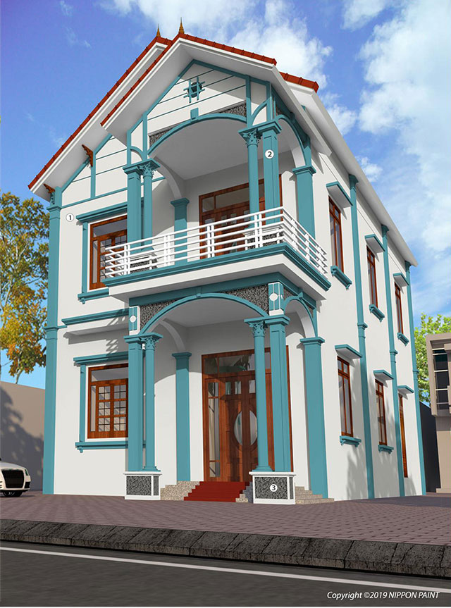 Mẫu phối màu sơn nhà biệt thự - Ảnh 11