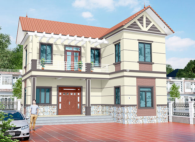 Mẫu phối màu sơn nhà biệt thự - Ảnh 12