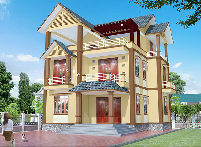 Cách phối màu sơn biệt thự - Ảnh 4