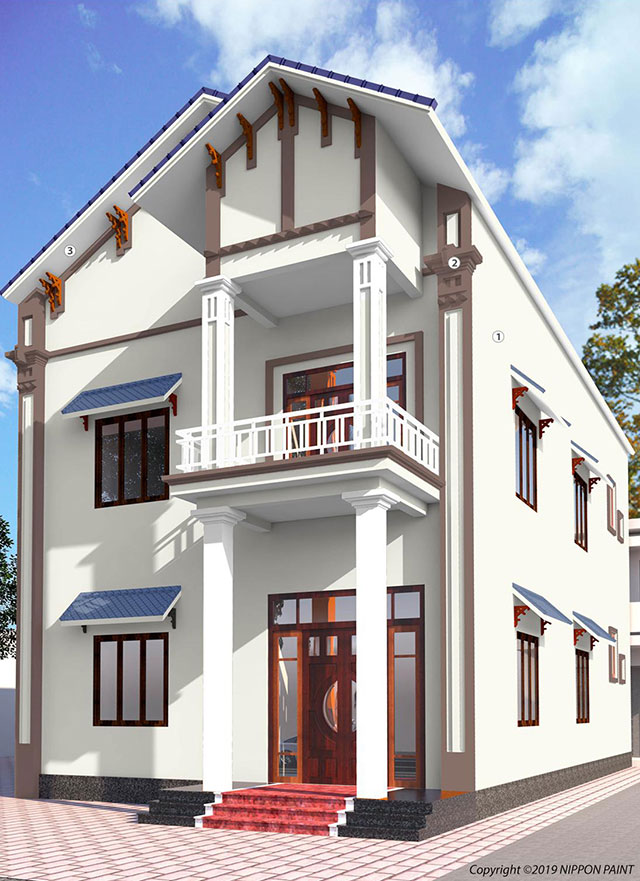 Cách phối màu sơn nhà biệt thự - Ảnh 8