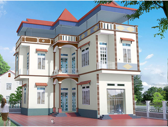 Màu sơn bên ngoài nhà đẹp - Ảnh 2