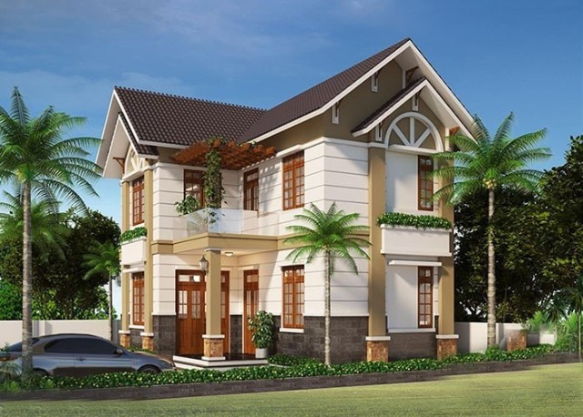 Mẫu sơn nhà chữ l đẹp màu Plantation White