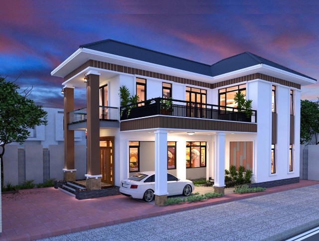 Mẫu sơn nhà chữ l đẹp sang trọng với màu White