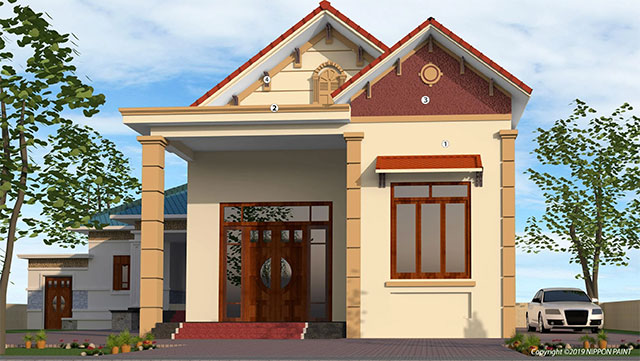 Mẫu sơn nhà vườn đẹp - Ảnh 12