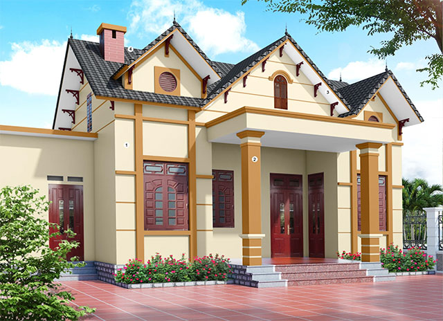 Mẫu sơn nhà vườn đẹp - Ảnh 16