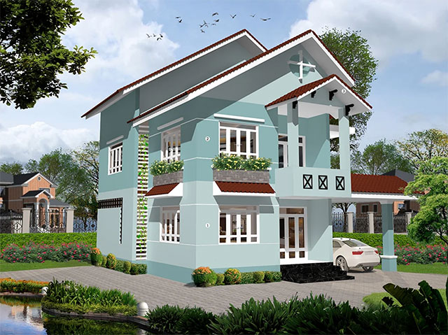 Mẫu sơn nhà vườn đẹp - Ảnh 18