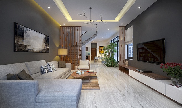 màu sơn phòng khách nhà ống 6