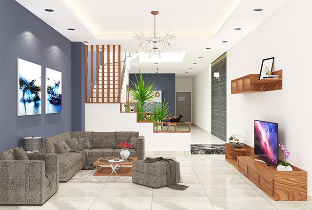 màu sơn phòng khách nhà ống 7
