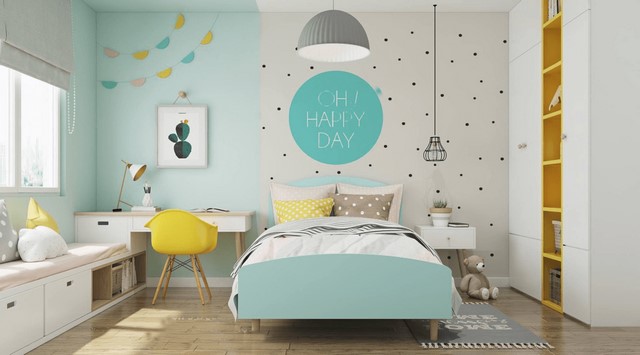 Phòng ngủ cho bé với diện tích nhỏ 