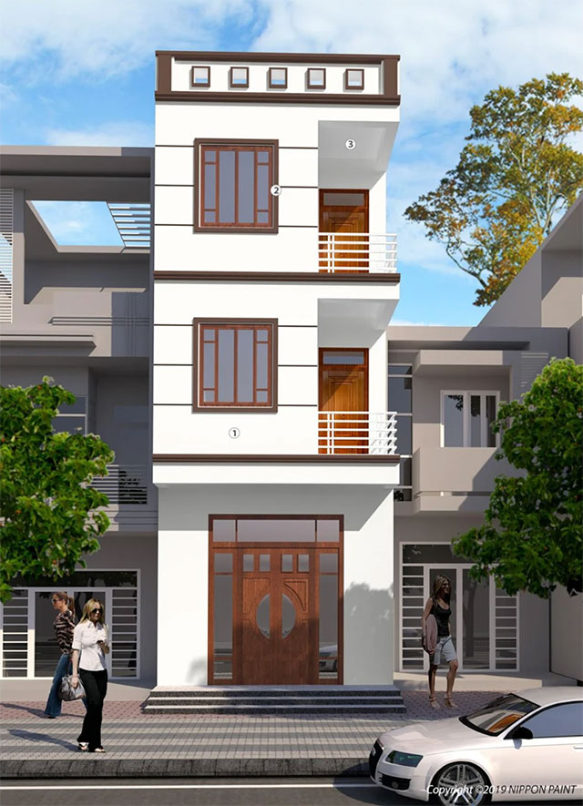 Mẫu sơn mặt tiền nhà phố đẹp - Ảnh 10