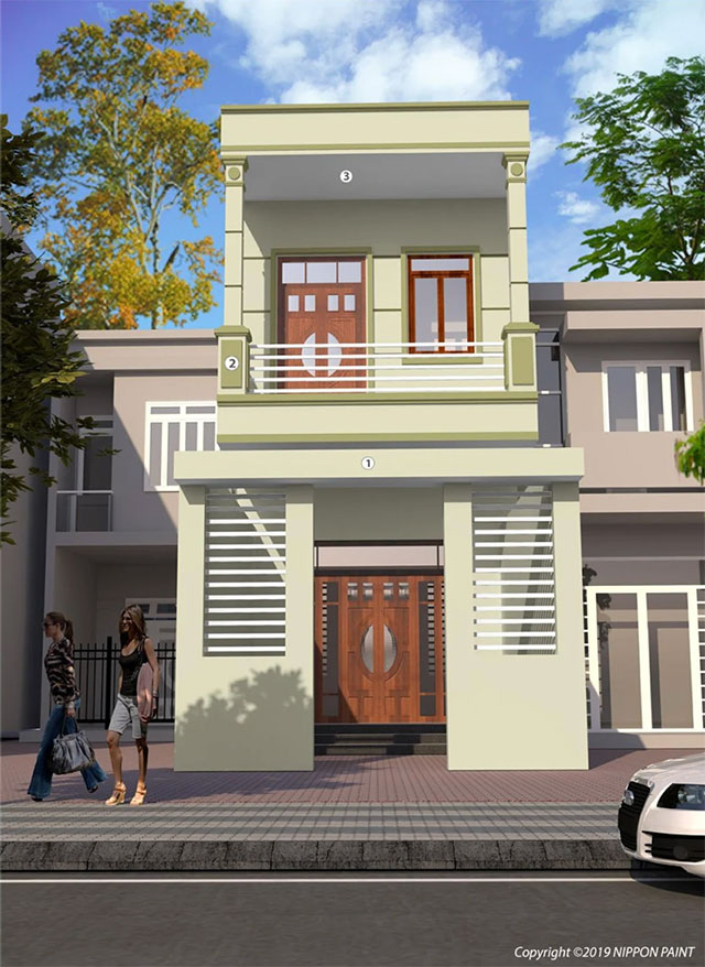 Mẫu sơn mặt tiền nhà phố đẹp - Ảnh 12