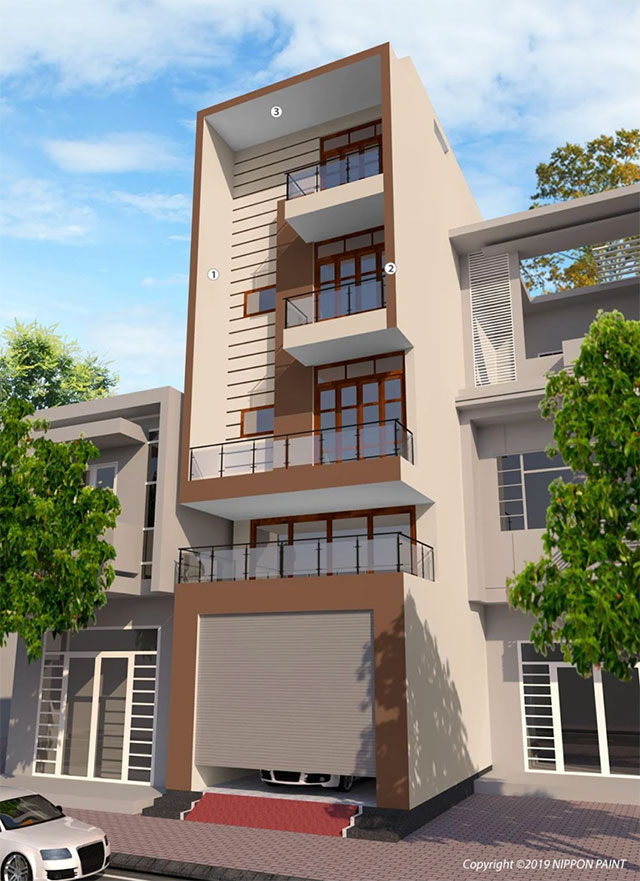 Mẫu sơn mặt tiền nhà phố đẹp - Ảnh 13