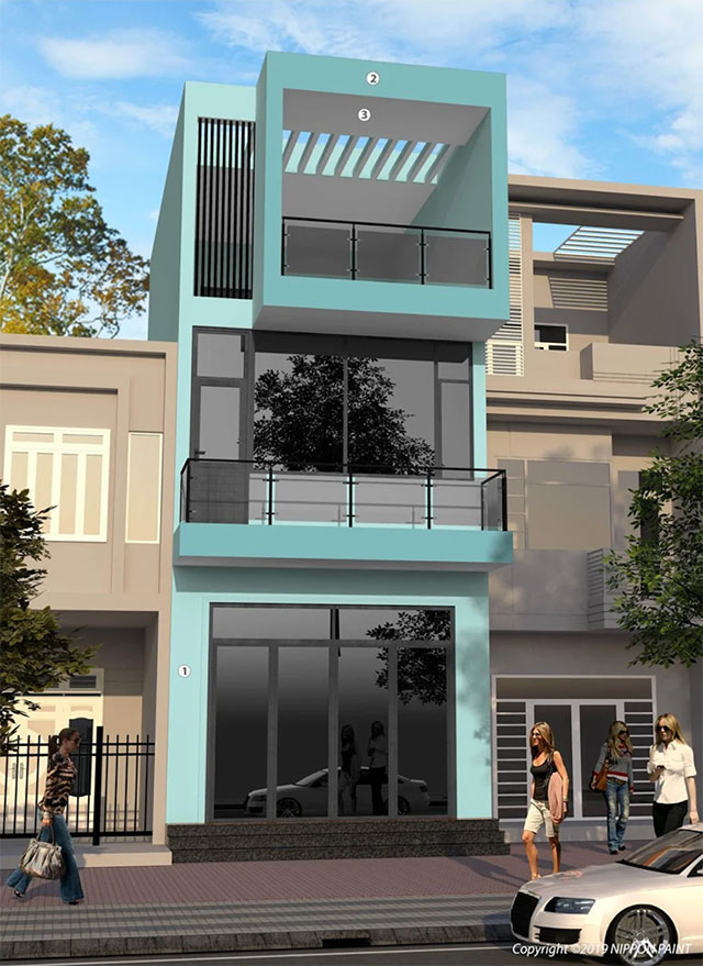 Mẫu sơn mặt tiền nhà phố đẹp - Ảnh 14