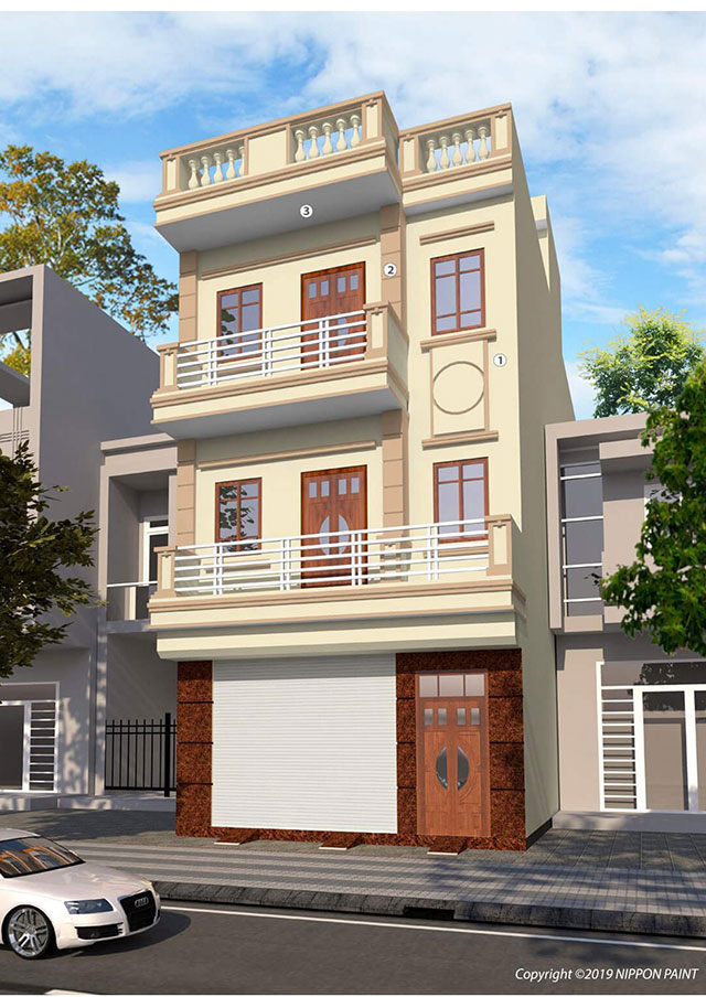 Mẫu màu sơn trang trí mặt tiền nhà đẹp - Ảnh 2