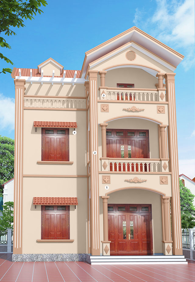 Phối màu sơn ngoại thất nhà ống - Ảnh 4