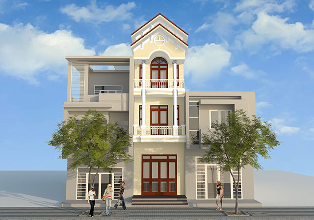 Phối màu sơn ngoại thất nhà ống - Ảnh 5