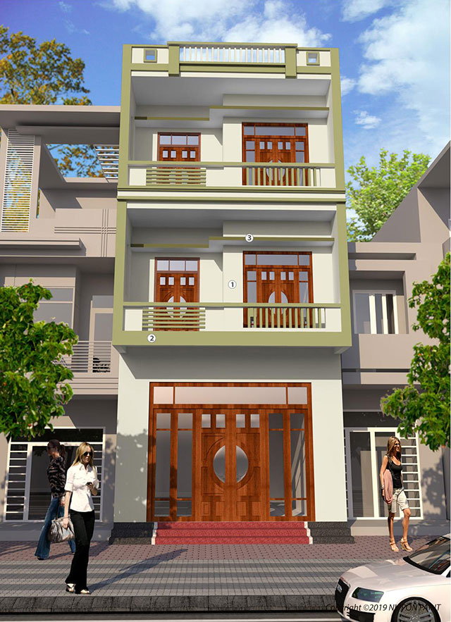 Phối màu sơn ngoại thất nhà ống - Ảnh 6