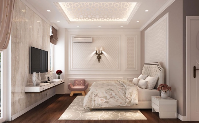 Phối màu sơn phào chỉ trần nhà nhỏ