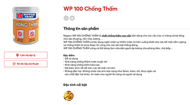 Chất chống thấm trần nhà WP100