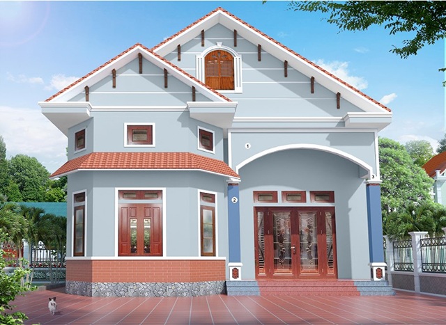 sơn nhà 2 tầng đẹp 12