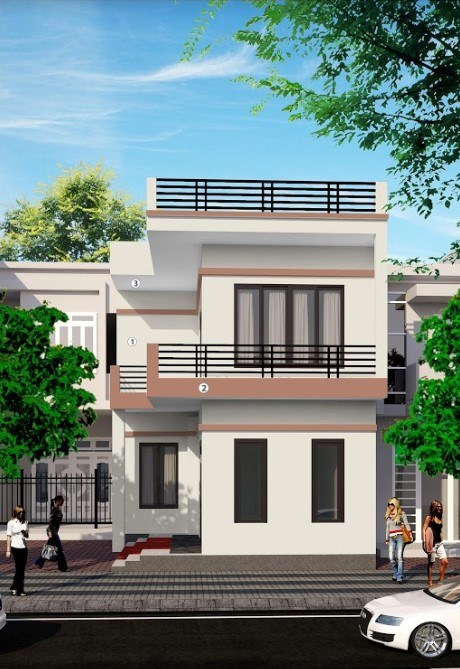 sơn nhà 2 tầng đẹp 2