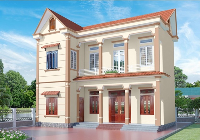 sơn nhà 2 tầng đẹp 4