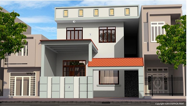 sơn nhà 2 tầng đẹp