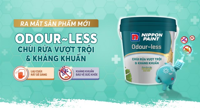 Sơn nội thất Odour-less Chùi Rửa Vượt Trội & Kháng Khuẩn