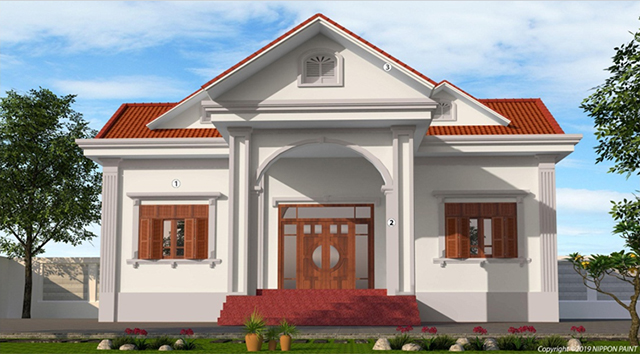 sơn nhà cấp 4 đẹp 2