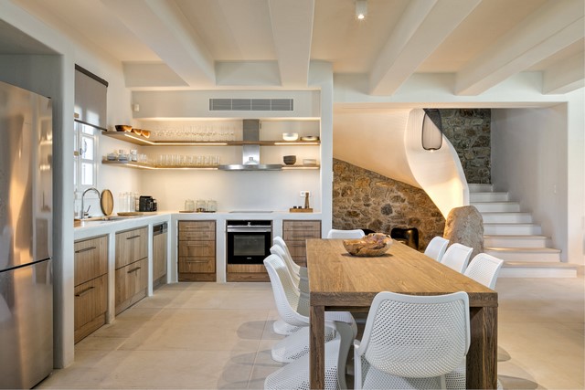 sơn phòng bếp phong cách santorini