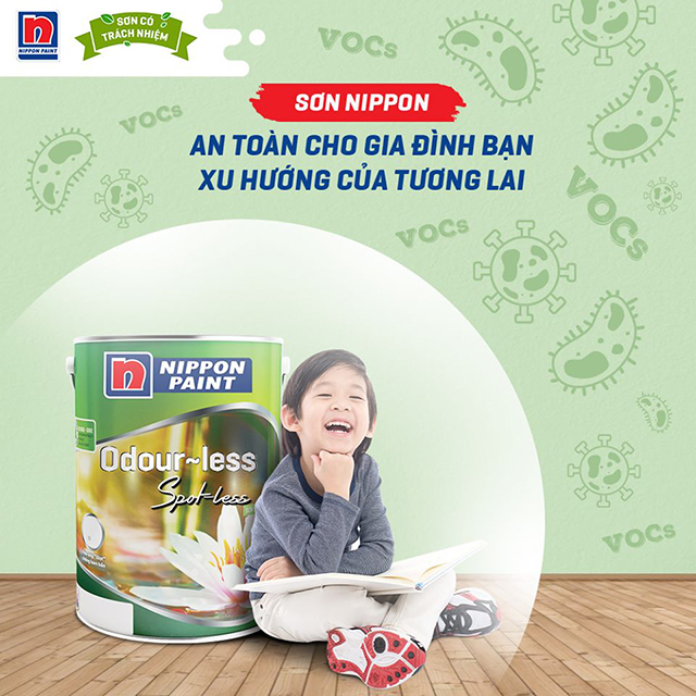 Sơn Nippon Odour-less Spot-less