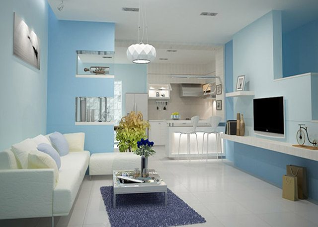 sơn nội thất màu xanh 1