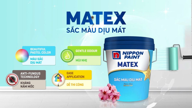 Sơn phủ nội thất Nippon Matex sắc màu dịu mát
